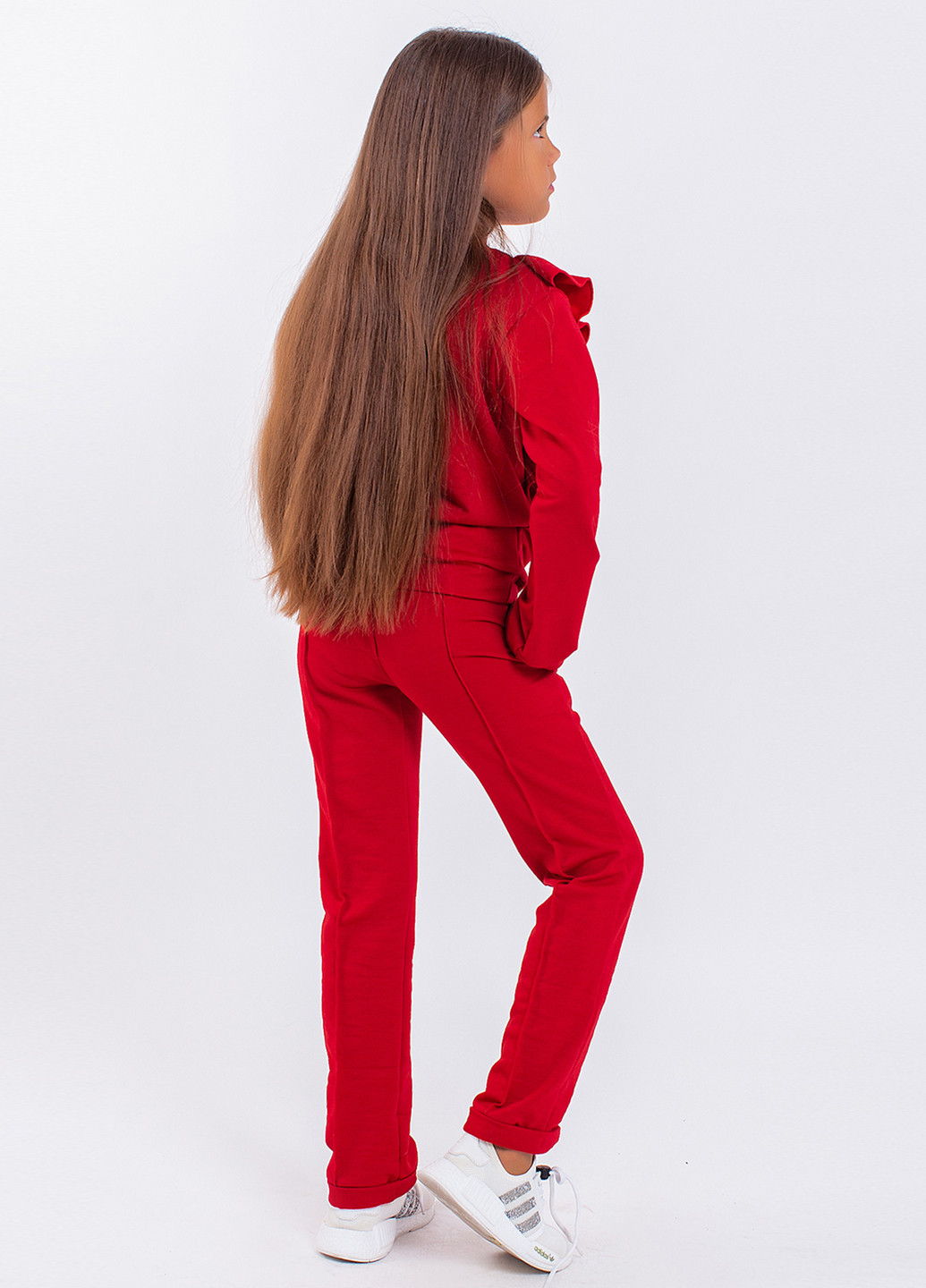 Красный демисезонный костюм (свитшот, брюки) брючный Modna Anka