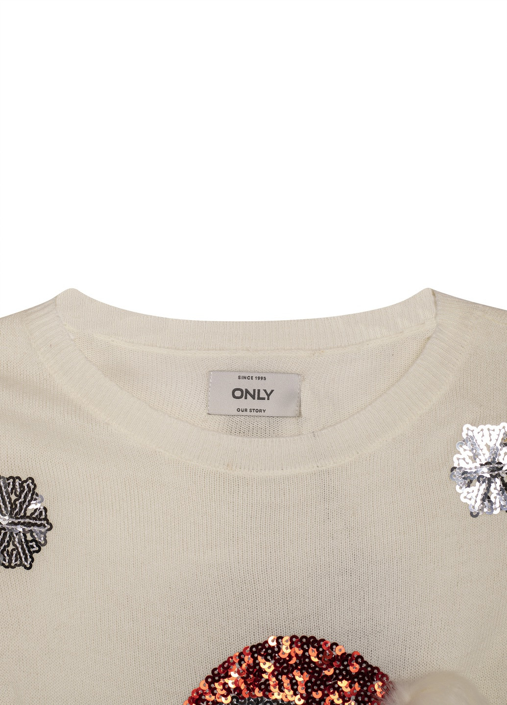 Белый зимний свитер Only