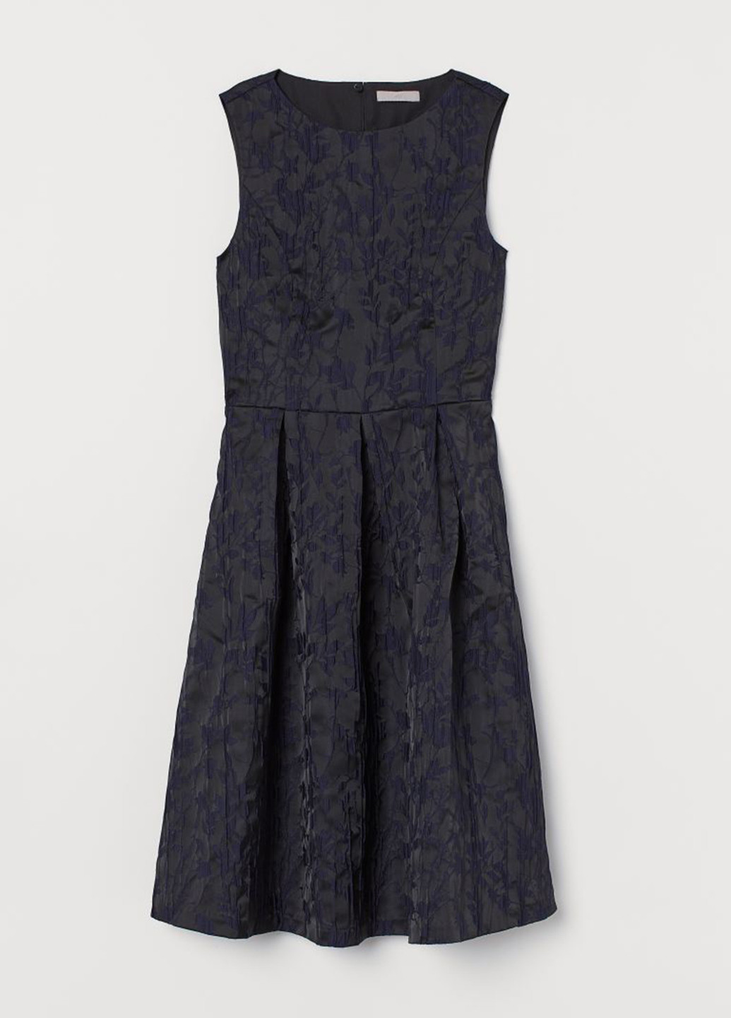 Чорна кежуал плаття, сукня кльош H&M з квітковим принтом