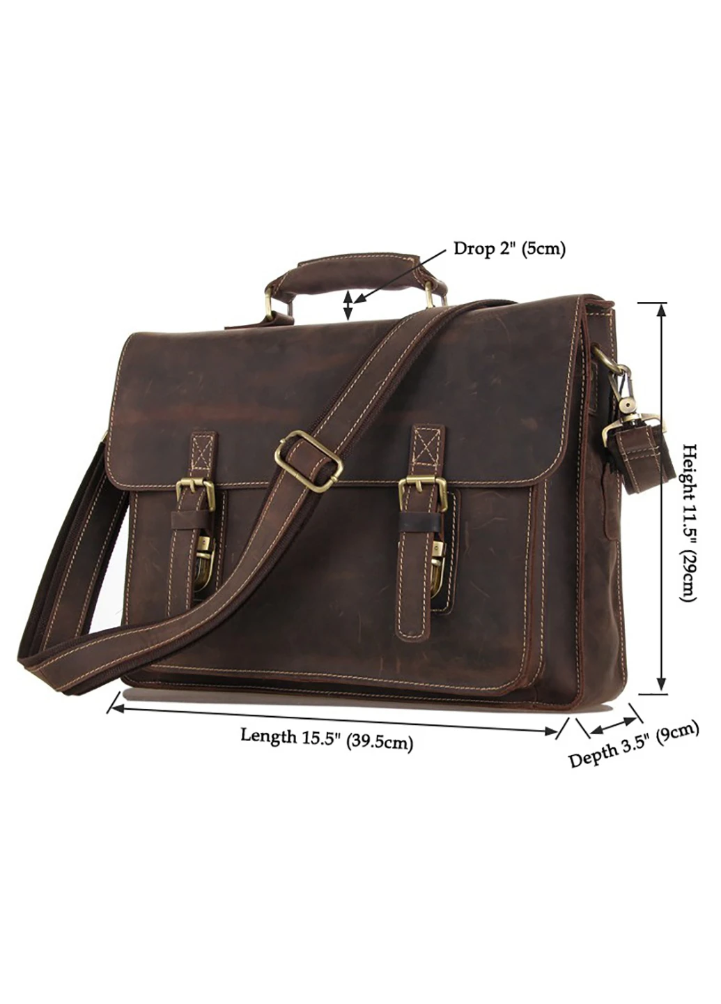 Мужской кожаный портфель 39,5х29х9 см Vintage (232989089)
