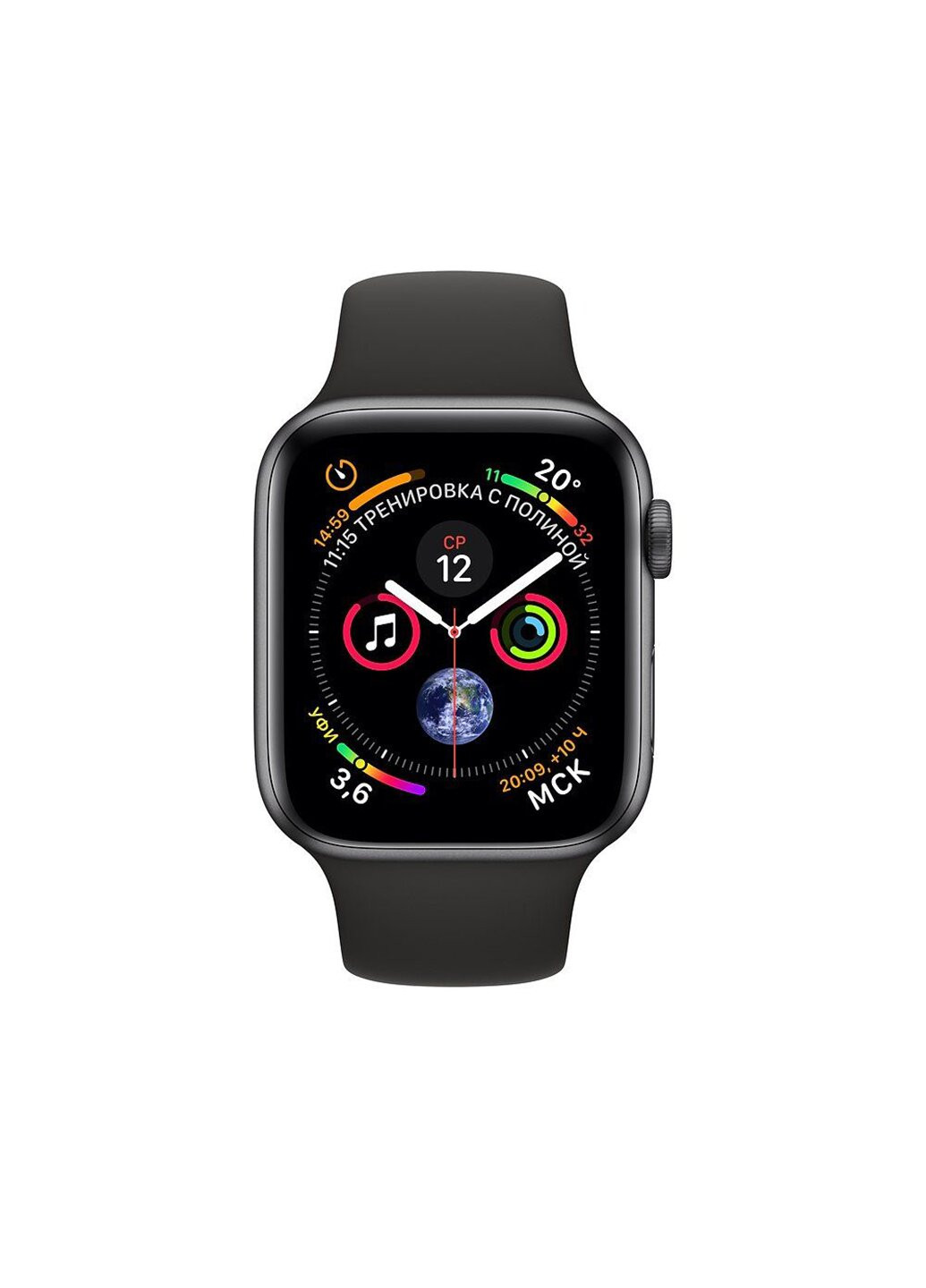Ремешок Sport Band для Apple Watch 38/40mm силиконовый черный спортивный size(s) Series 5 4 3 2 1 Black ARM (222374698)