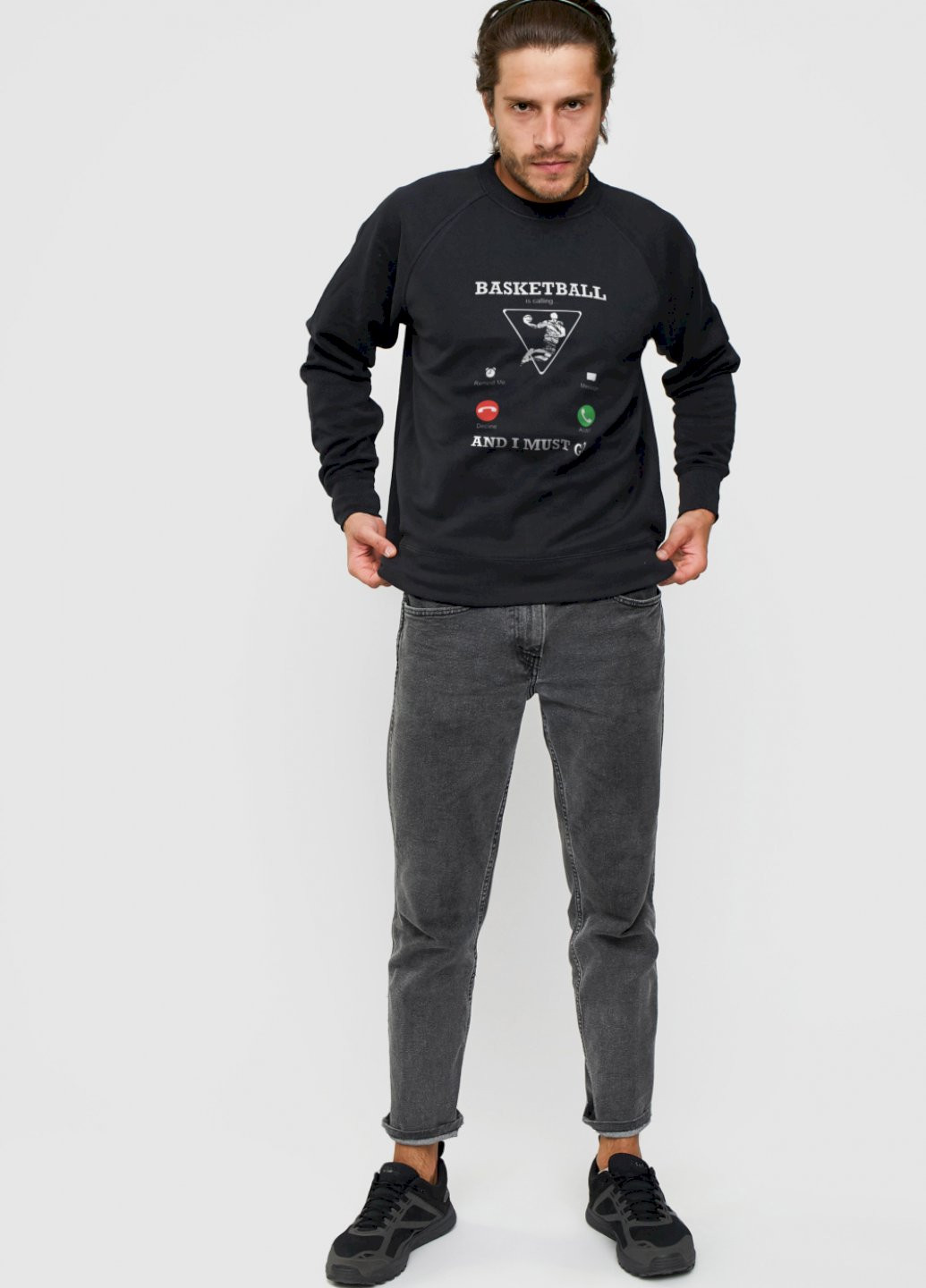 Чорний світшот чоловічий YAPPI малюнок (250563699)