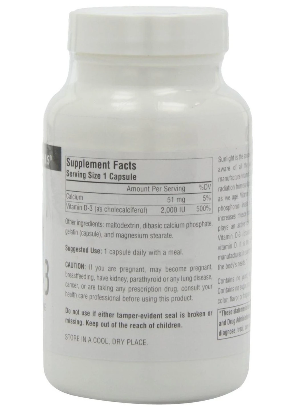 Вітамін D-3 2000IU,, 200 капсул Source Naturals (255410626)