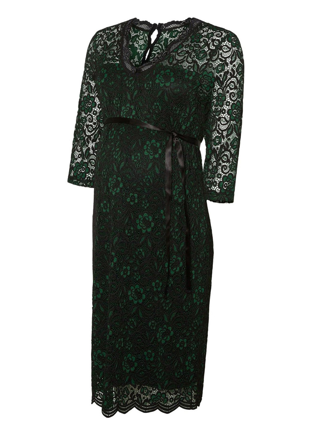Темно-зеленое кэжуал платье для беременных Mamalicious однотонное