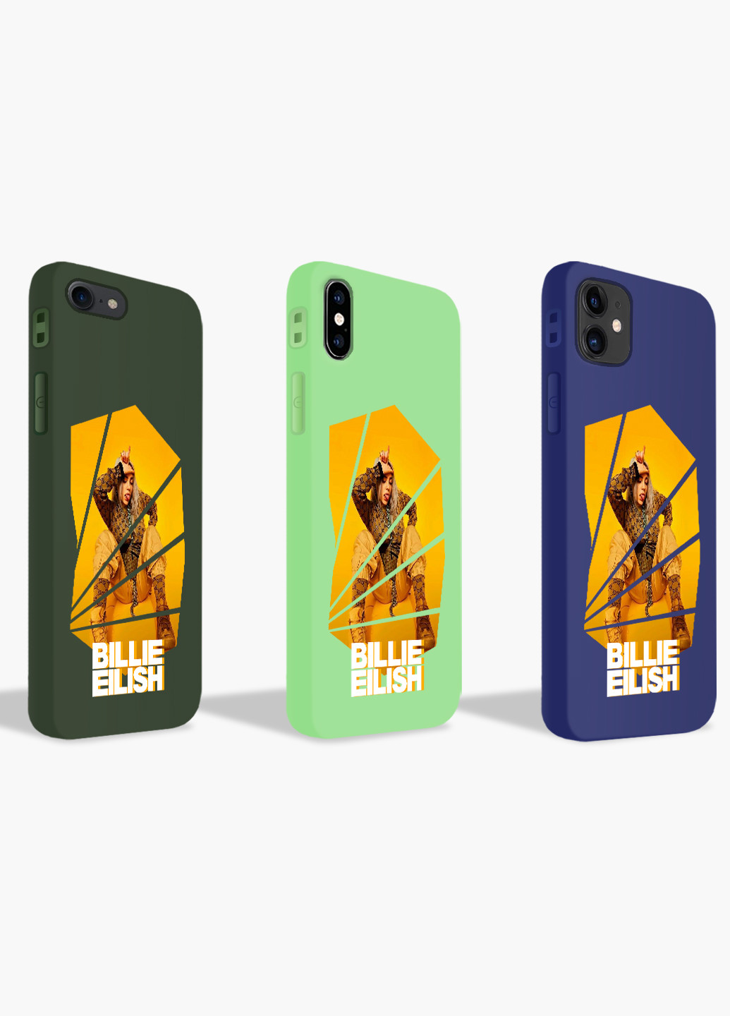 Чехол силиконовый Apple Iphone X Билли Айлиш (Billie Eilish) Белый (6129-1216) MobiPrint (219335678)
