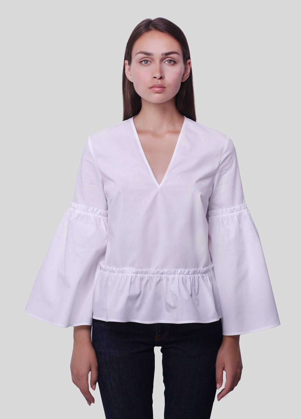 Белая демисезонная блуза My Caramele