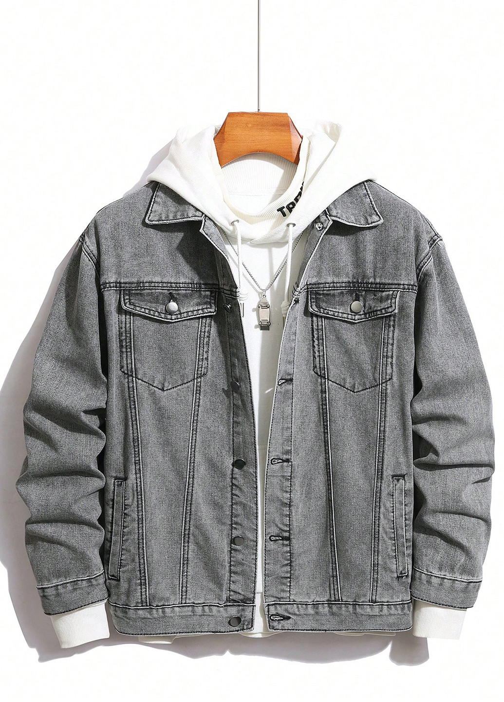 Серая демисезонная куртка SHEIN