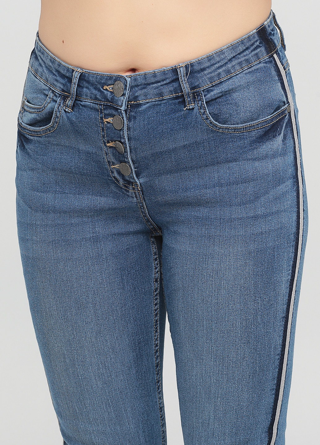 Голубые демисезонные скинни джинсы Gina Benotti