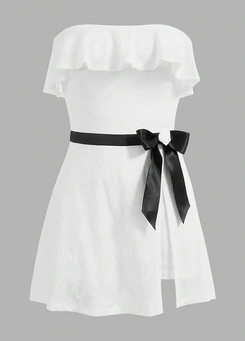 Белое кэжуал платье SHEIN однотонное