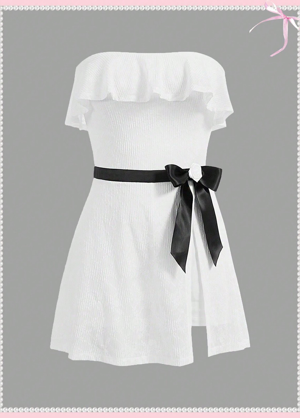 Белое кэжуал платье SHEIN однотонное