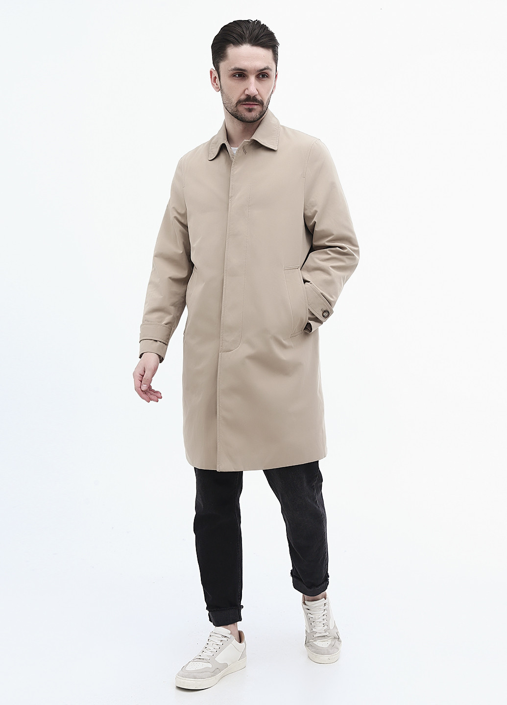 Плащ H&M тренчкот на пуговицах прямой (317203476)