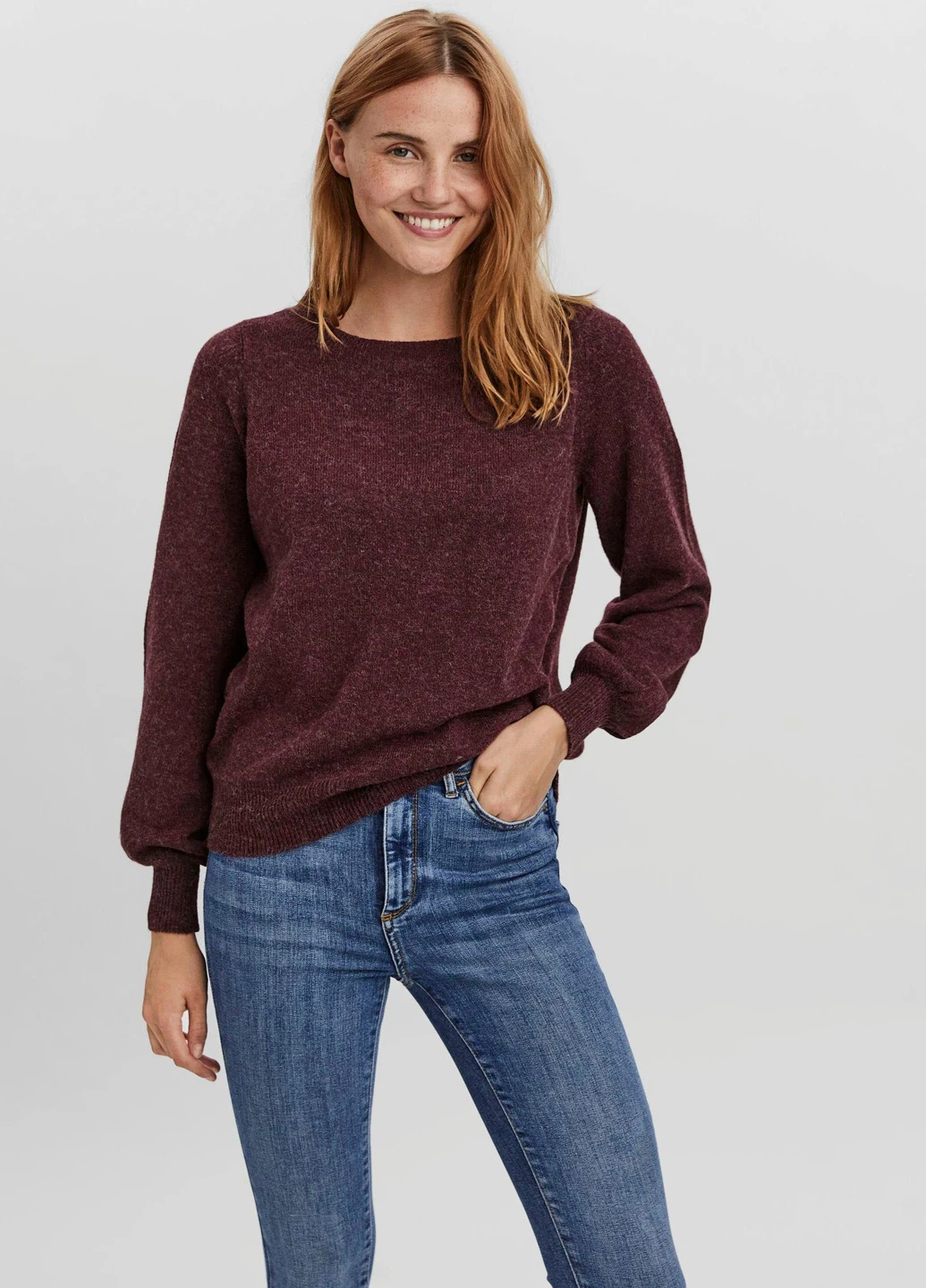 Бордовий демісезонний светр Vero Moda