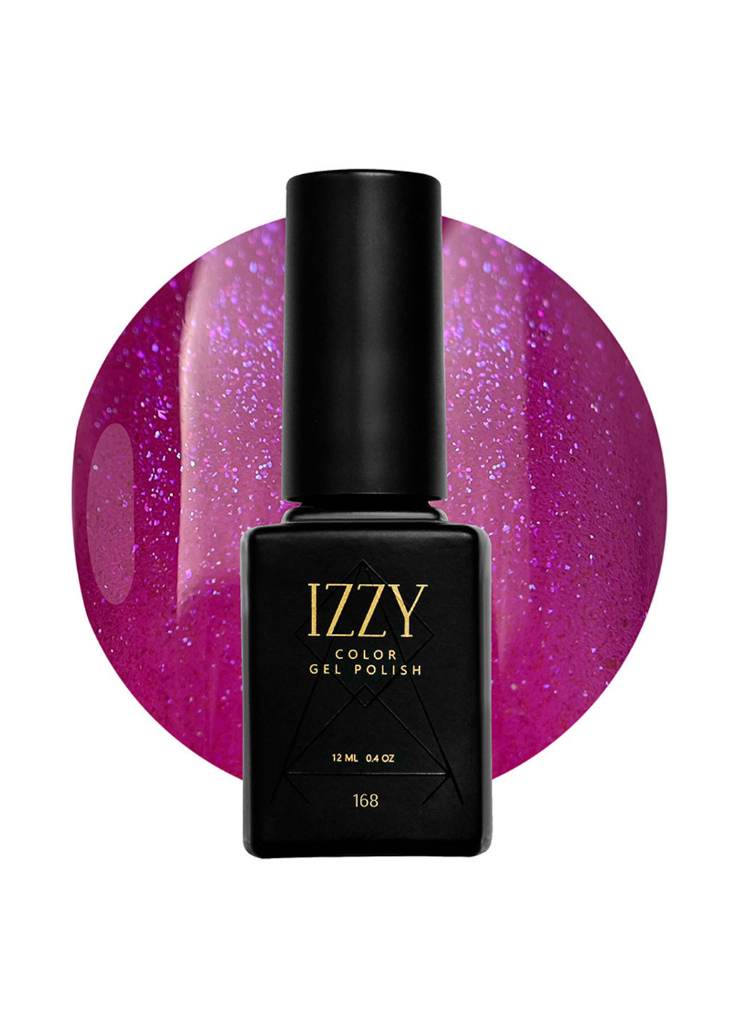 Розовый блестящий гель-лак для маникюра 168, 12 мл Izzy (363030521)