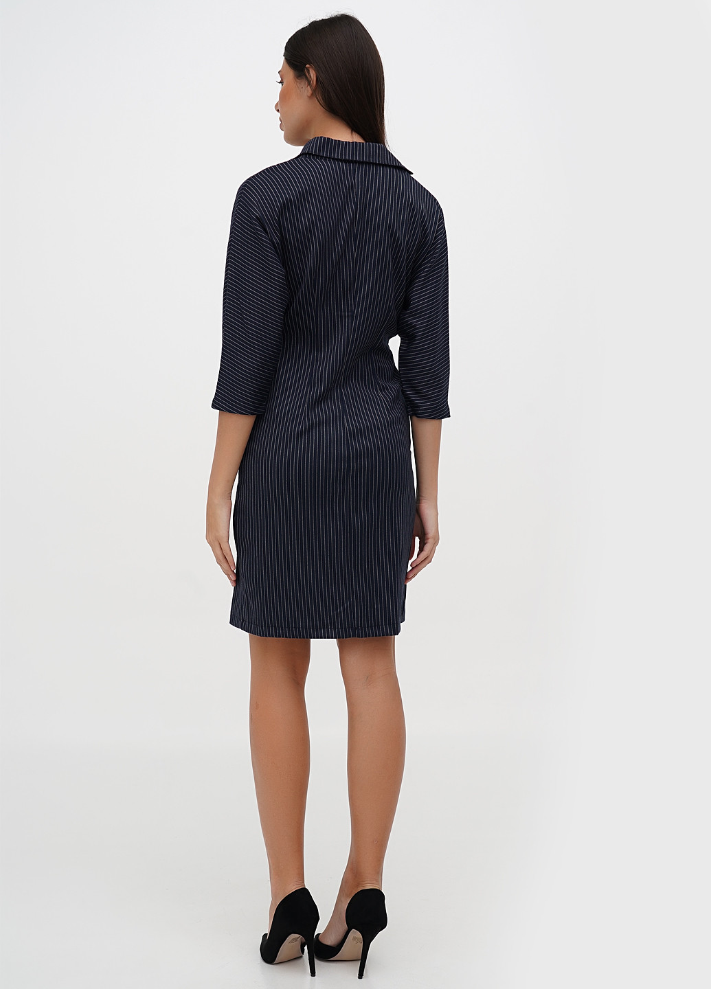 Синее кэжуал платье Sassofono однотонное