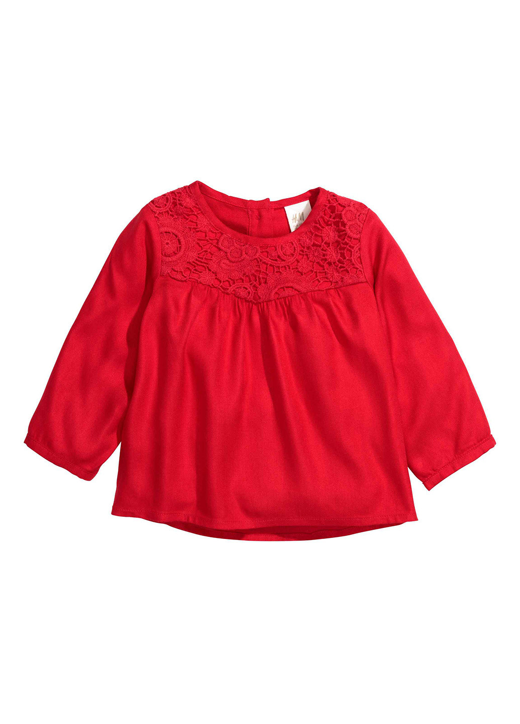 Красная однотонная блузка H&M демисезонная