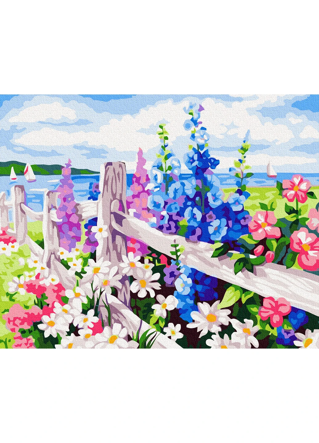 Картина по номерам "Мальвы за забором" 40х50 см Brushme (216134961)