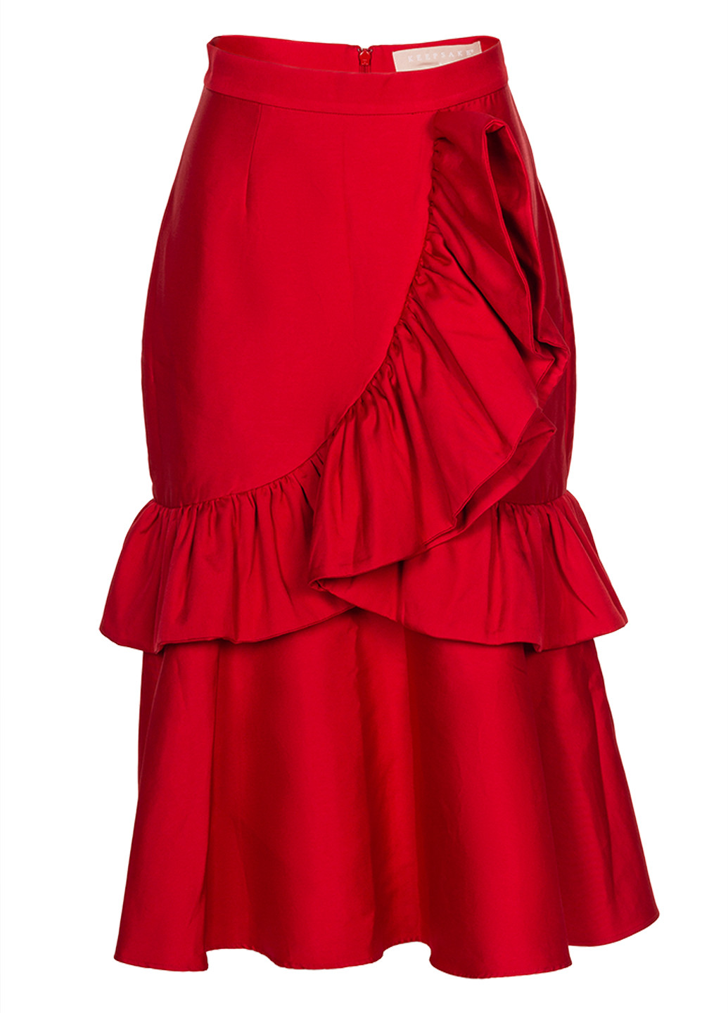 Красная вечерний однотонная юбка Keepsake клешированная, пышная, а-силуэта (трапеция)