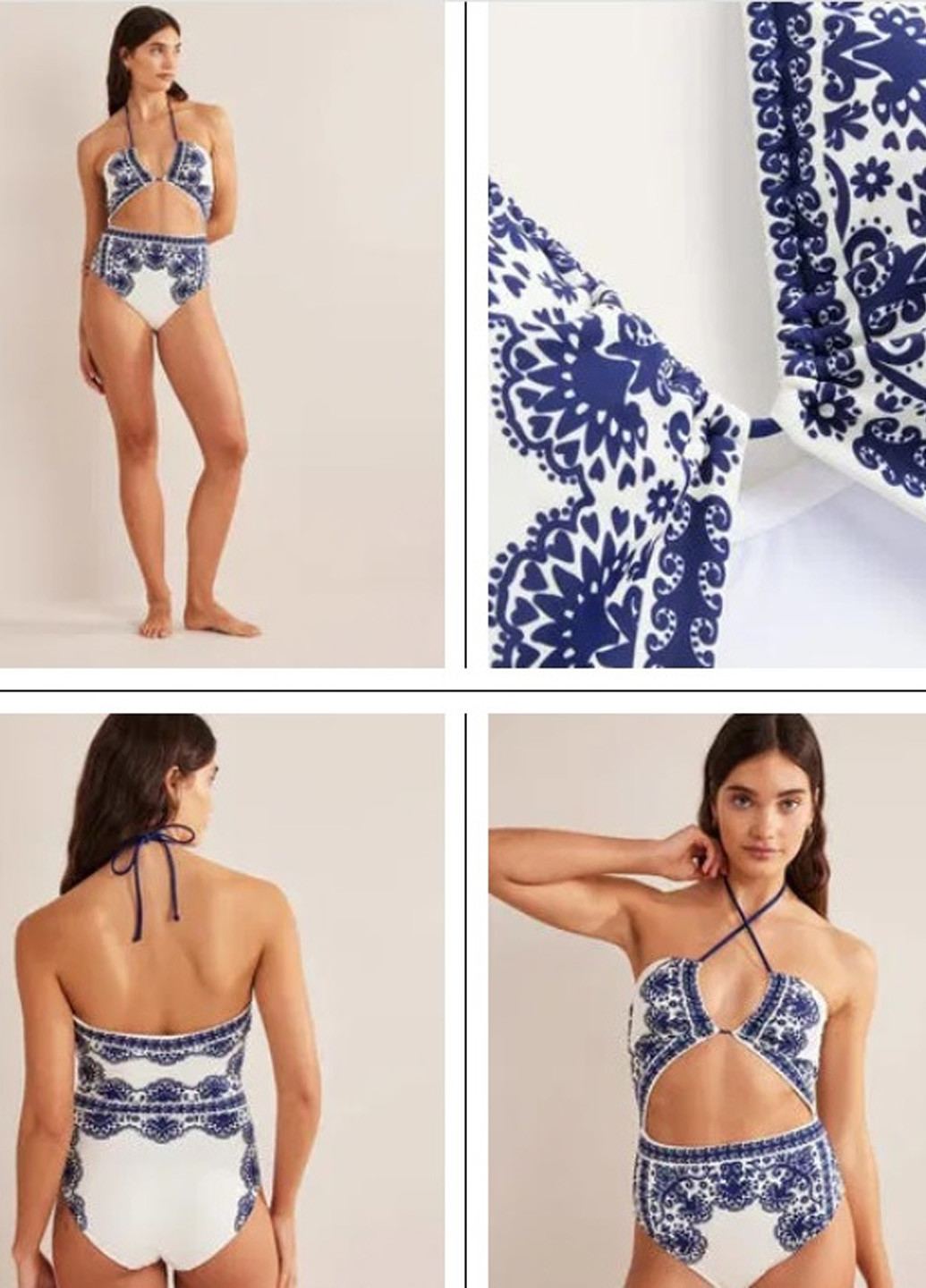 Молочный летний купальник трикини, слитный Boden