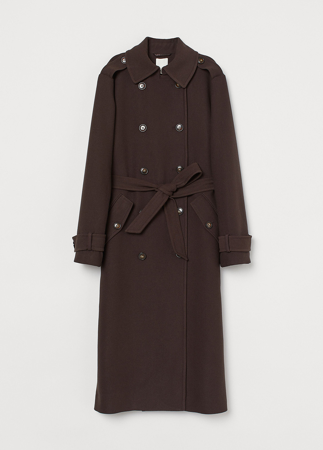 Темно-коричневе демісезонне Пальто двобортне H&M