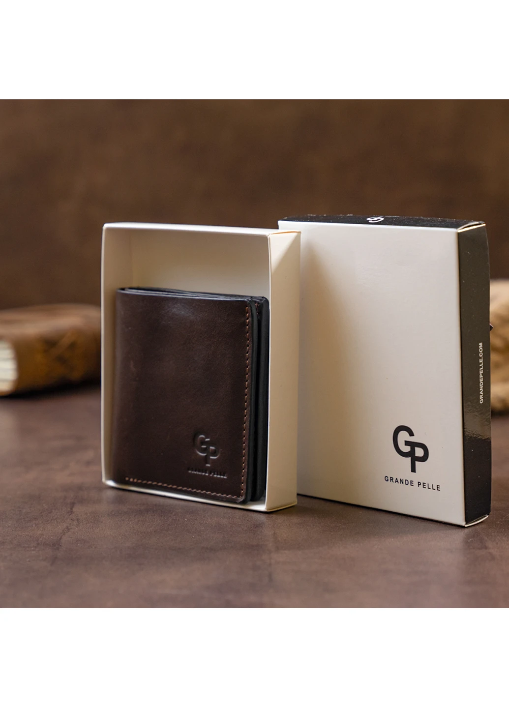 Чоловік шкіряний гаманець 9,5х10х2 см Grande Pelle (229460475)