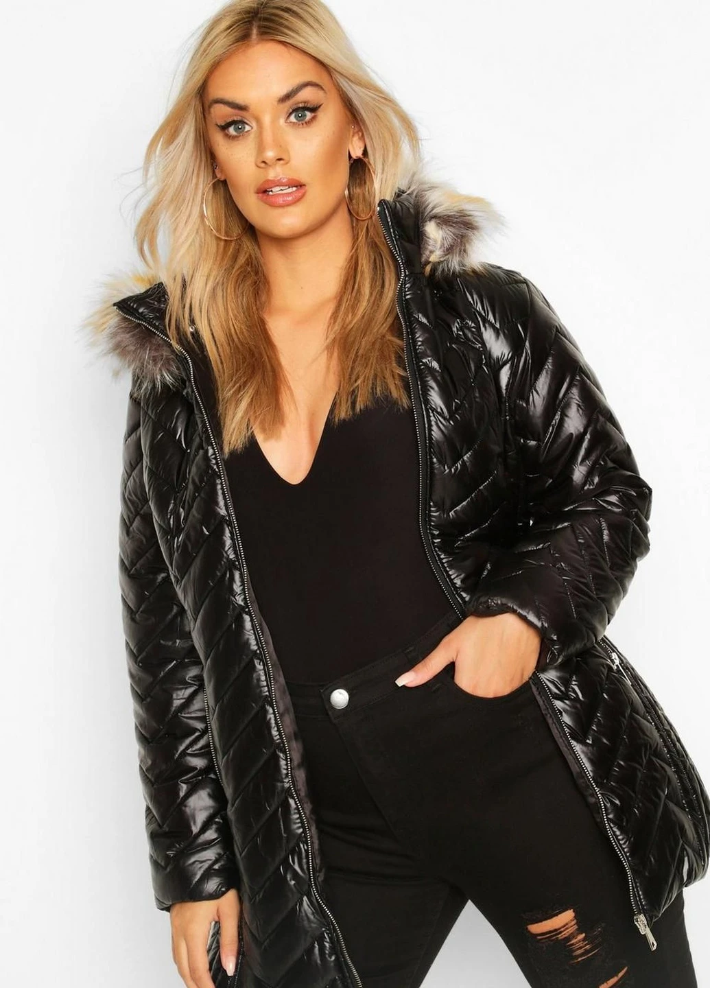 Чорна демісезонна куртка Boohoo