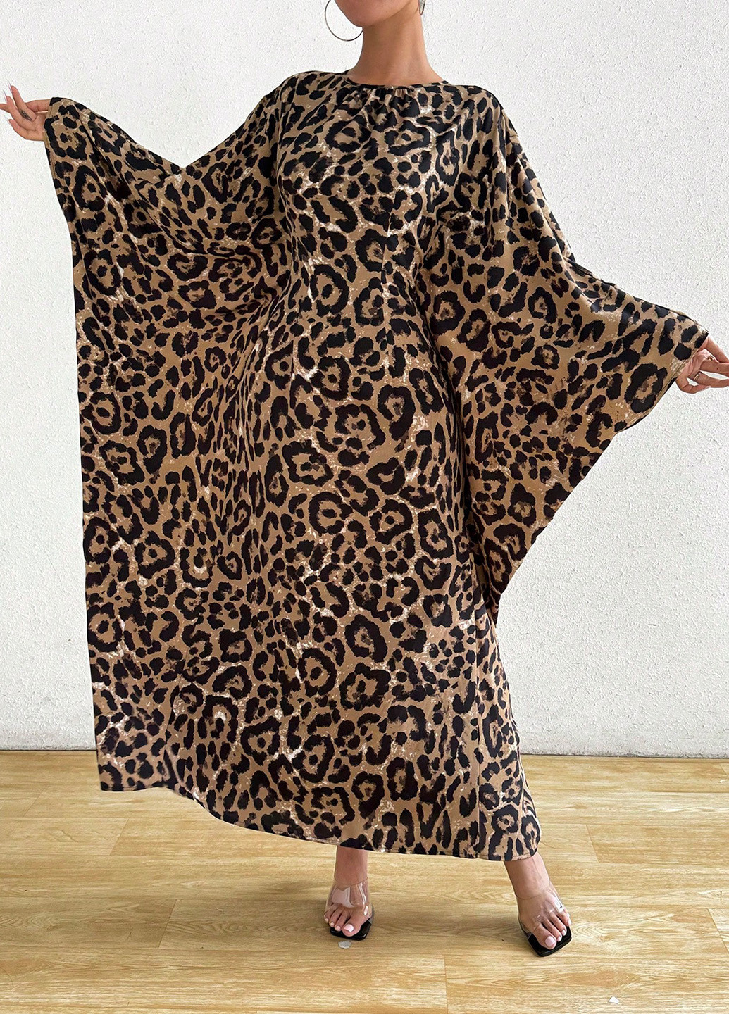 Коричнева кежуал сукня SHEIN леопардовий