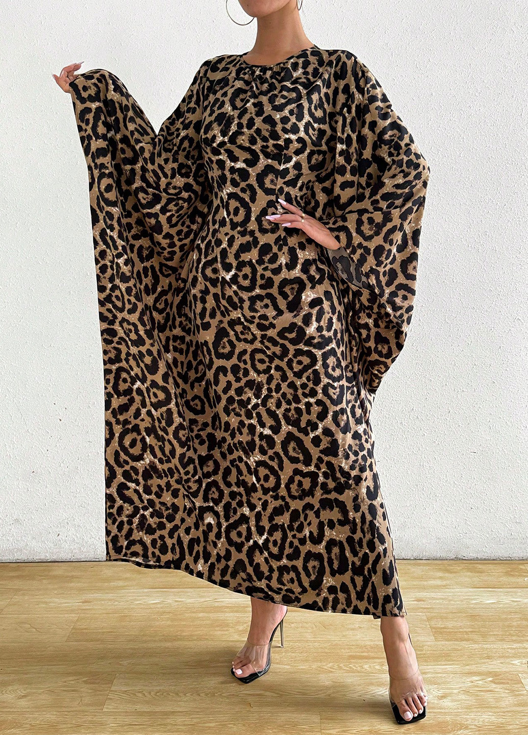 Коричнева кежуал сукня SHEIN леопардовий