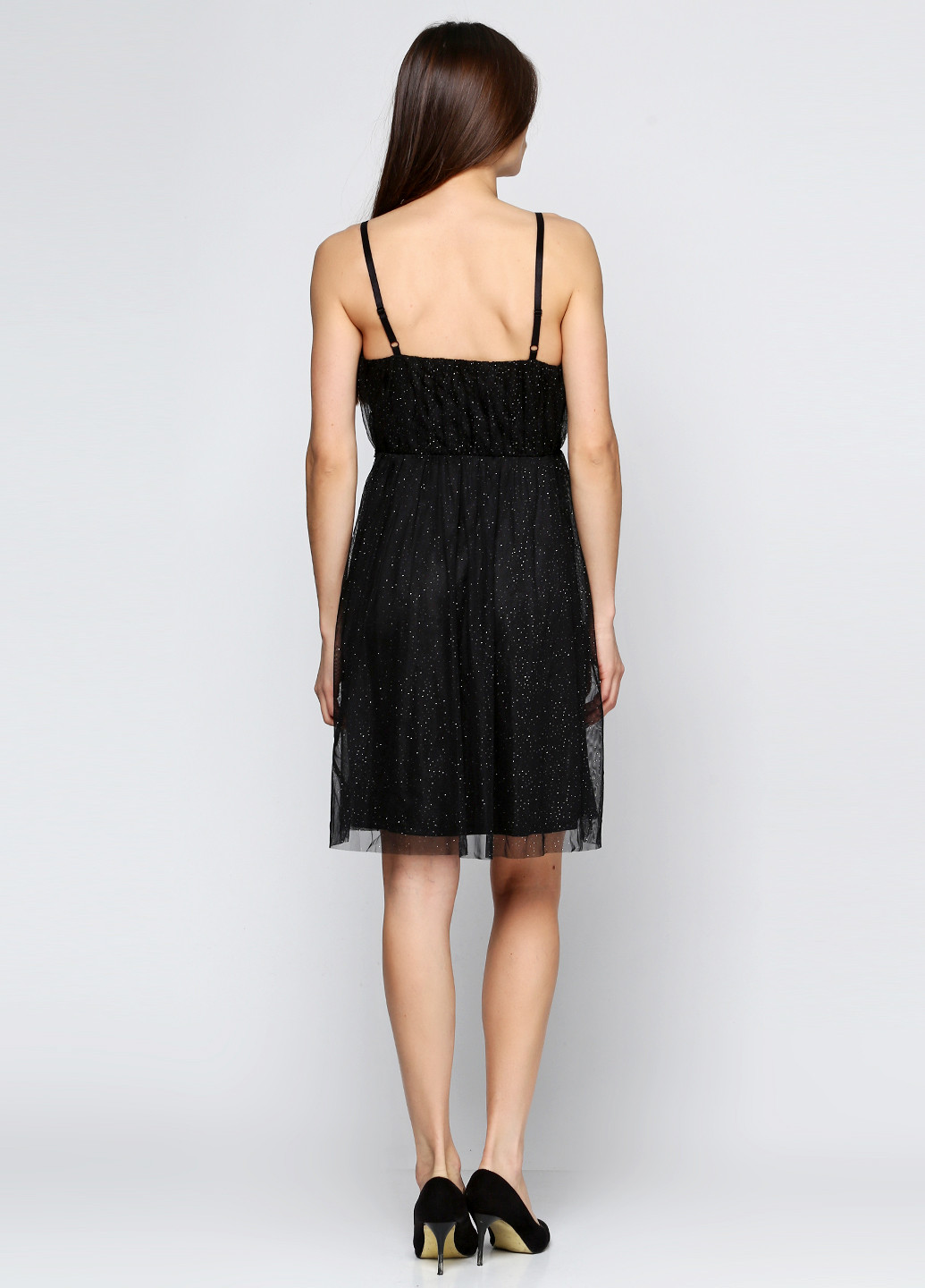 Черное коктейльное платье Cache Cache однотонное