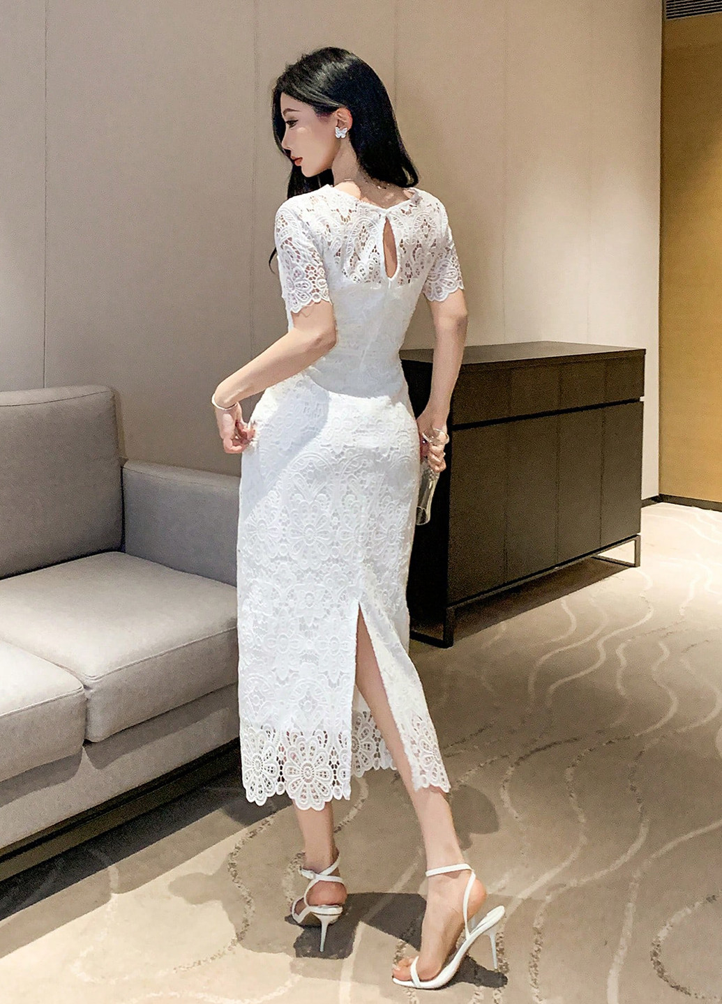 Білий святковий сукня футляр SHEIN однотонна