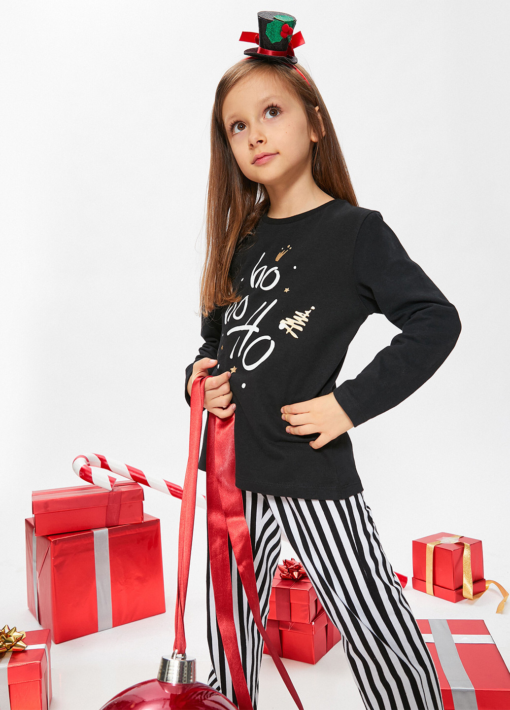 Чорна всесезон піжами (лонгслів, штани) лонгслів + брюки KOTON