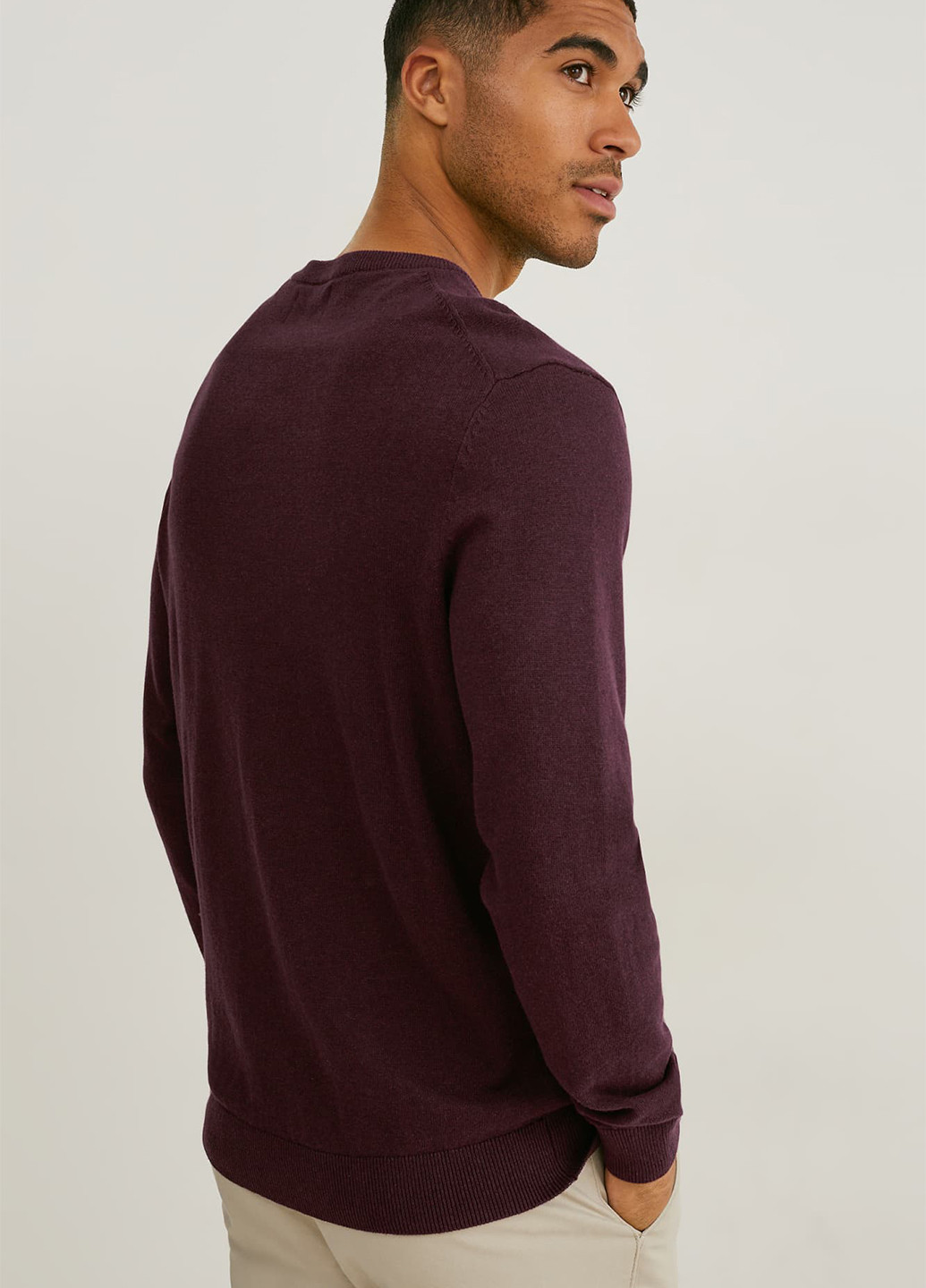 Темно-вишневый демисезонный свитер джемпер C&A