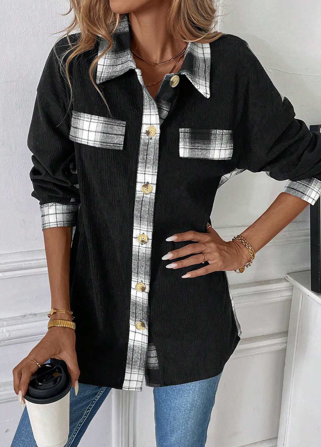 Куртка-рубашка SHEIN (332810942)