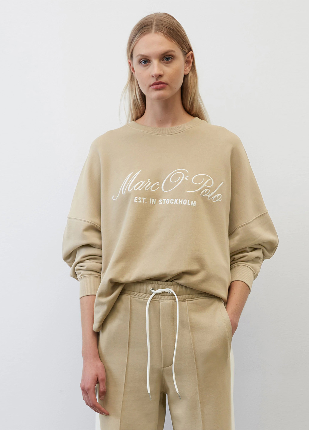Бежевый свитшот Marc O'Polo однотонный вышивка (344589358)
