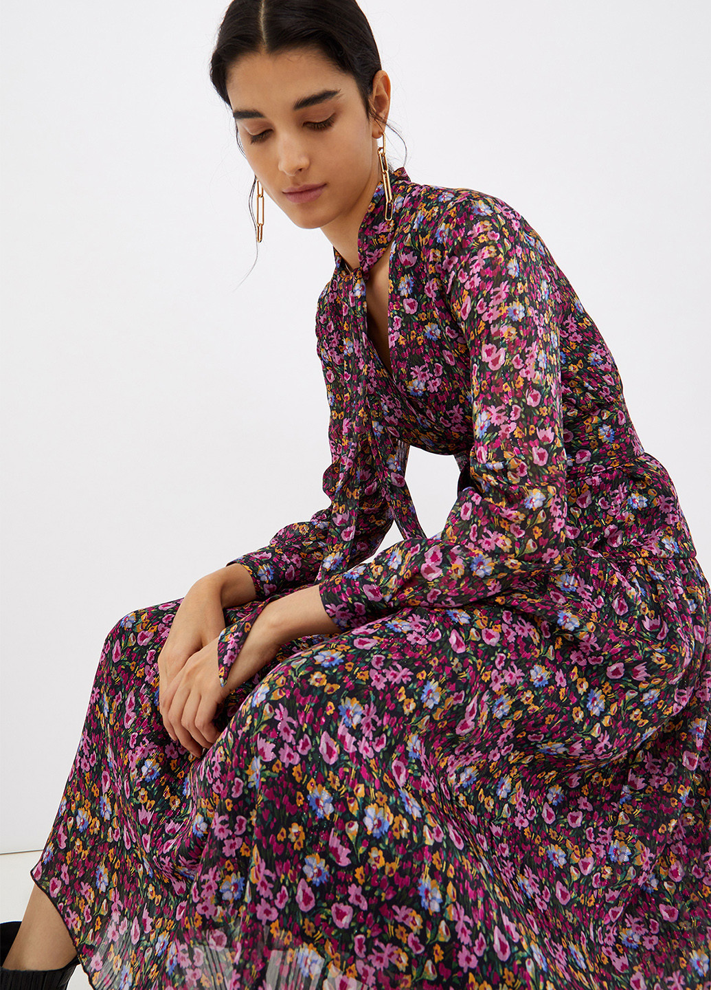 Бордовое кэжуал платье Liu Jo с цветочным принтом
