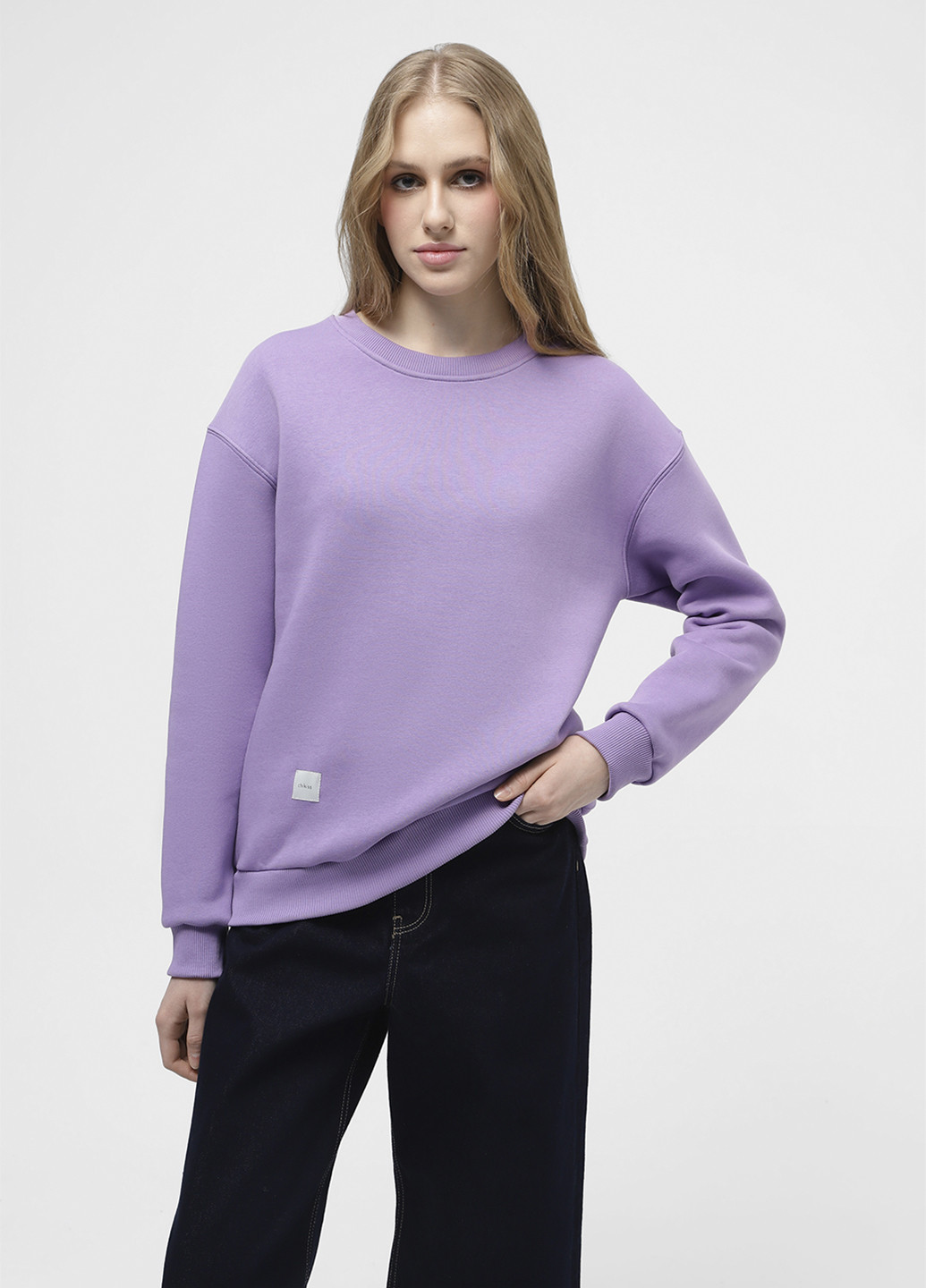Сиреневый свитшот Chikiss однотонный нашивки (283035815)