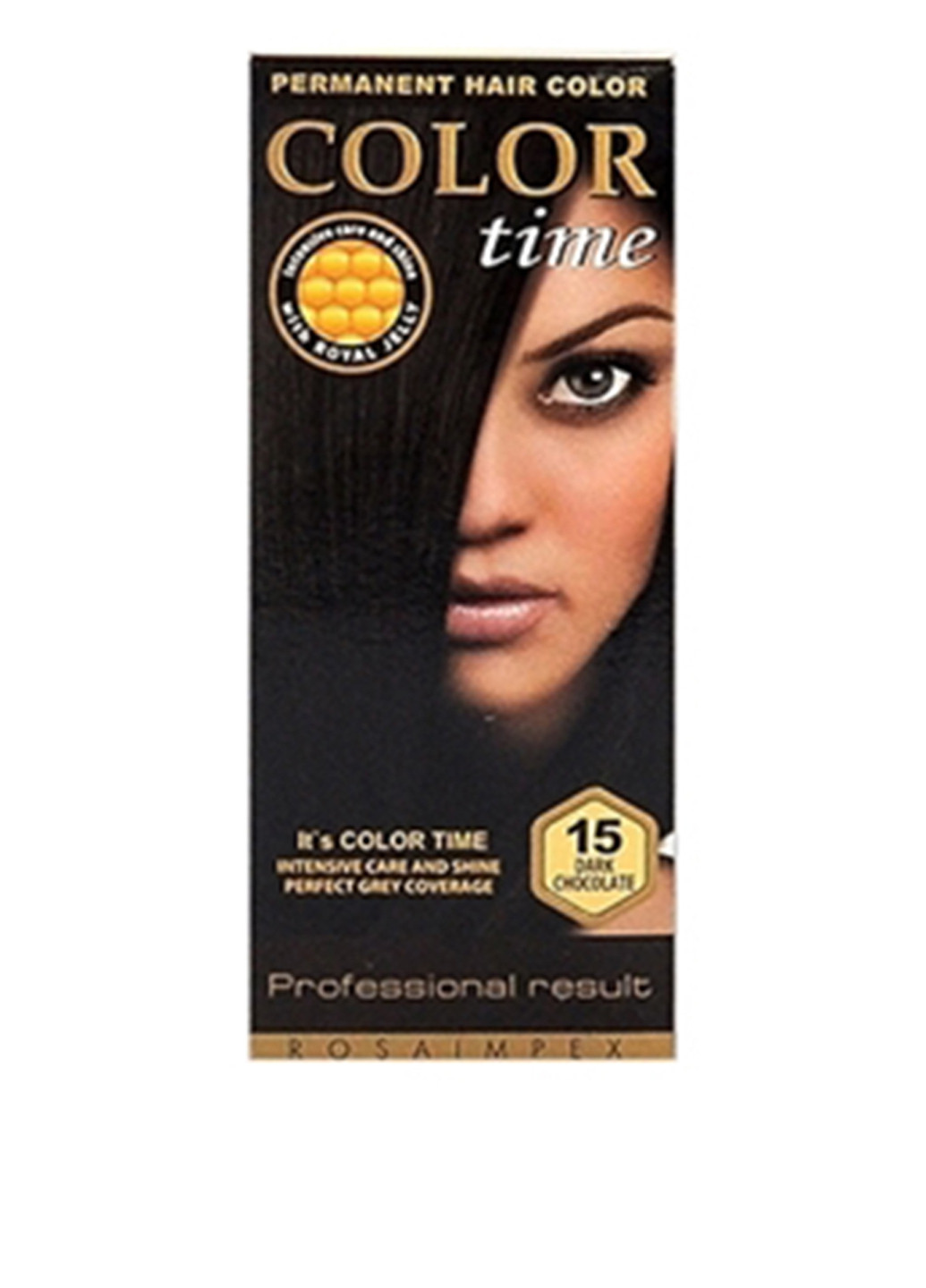 Стійка фарба для волосся 15 Чорний шоколад 100 мл Color Time (83215317)