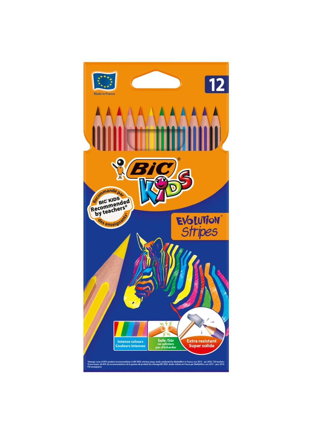 Олівці кольорові Evolution Stripers 12 шт (bc9505221) Bic (254066333)