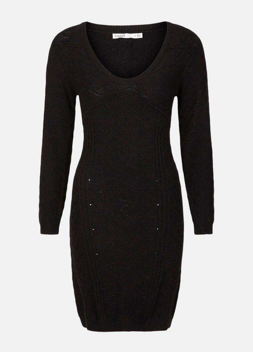 Чорна кежуал сукня сукня светр Oasis однотонна