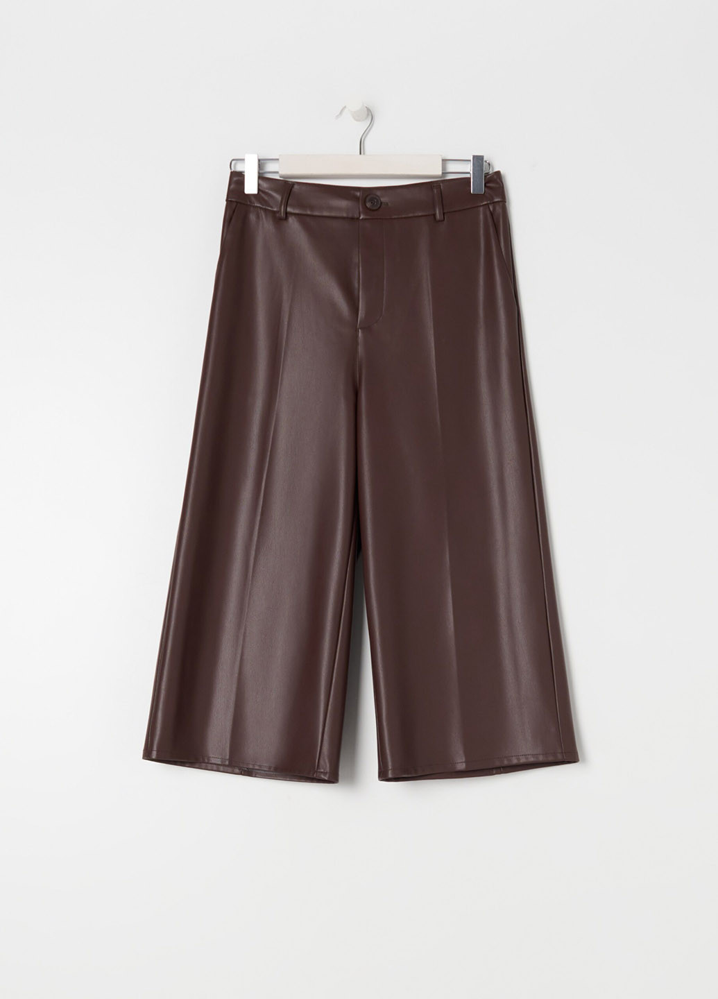 Темно-коричневые кэжуал демисезонные кюлоты брюки Sinsay