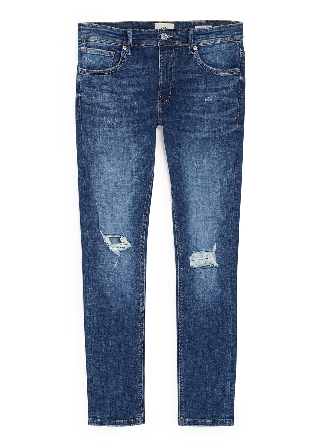 Синие демисезонные зауженные джинсы C&A