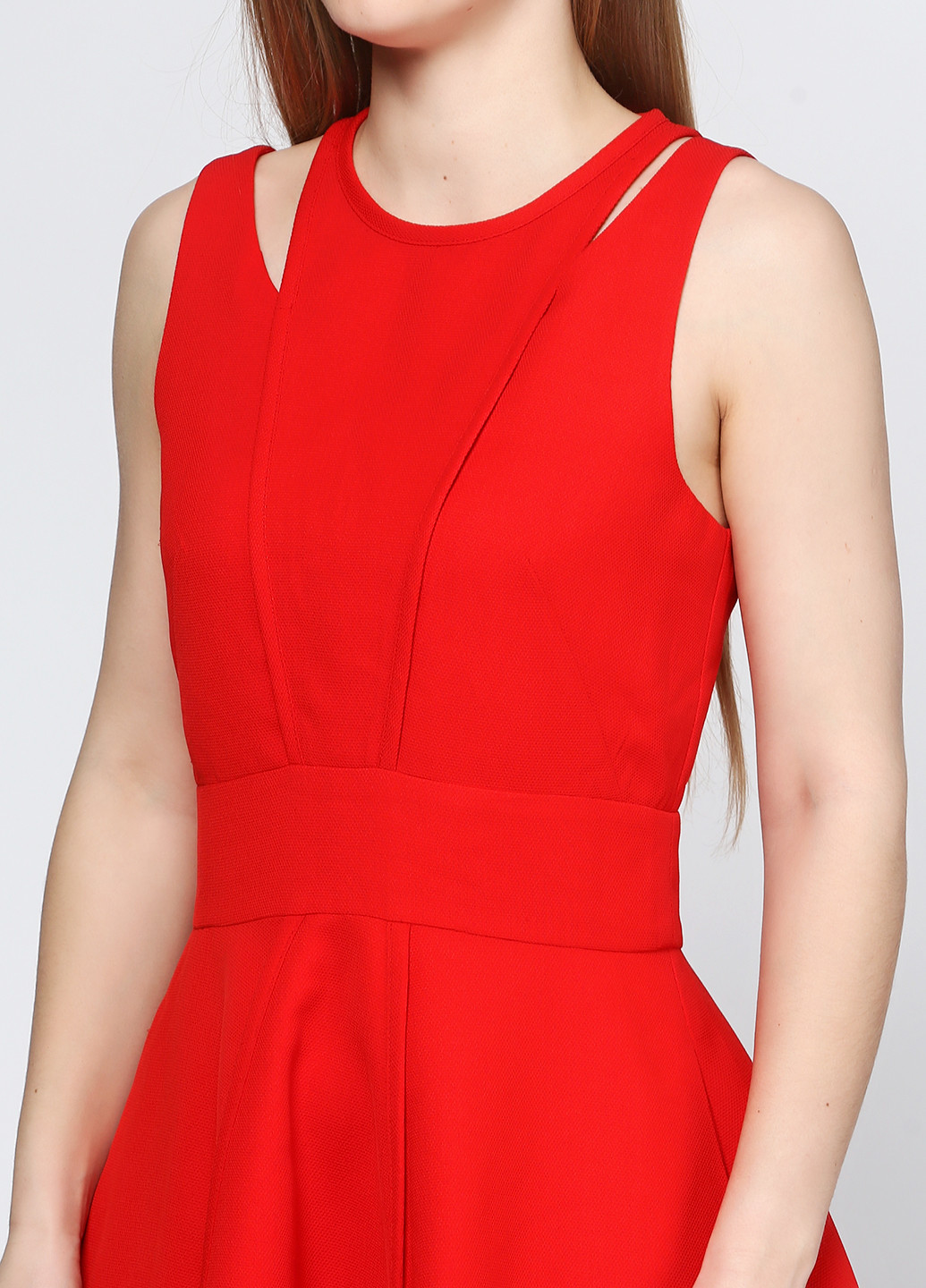 Красное коктейльное платье Armani однотонное