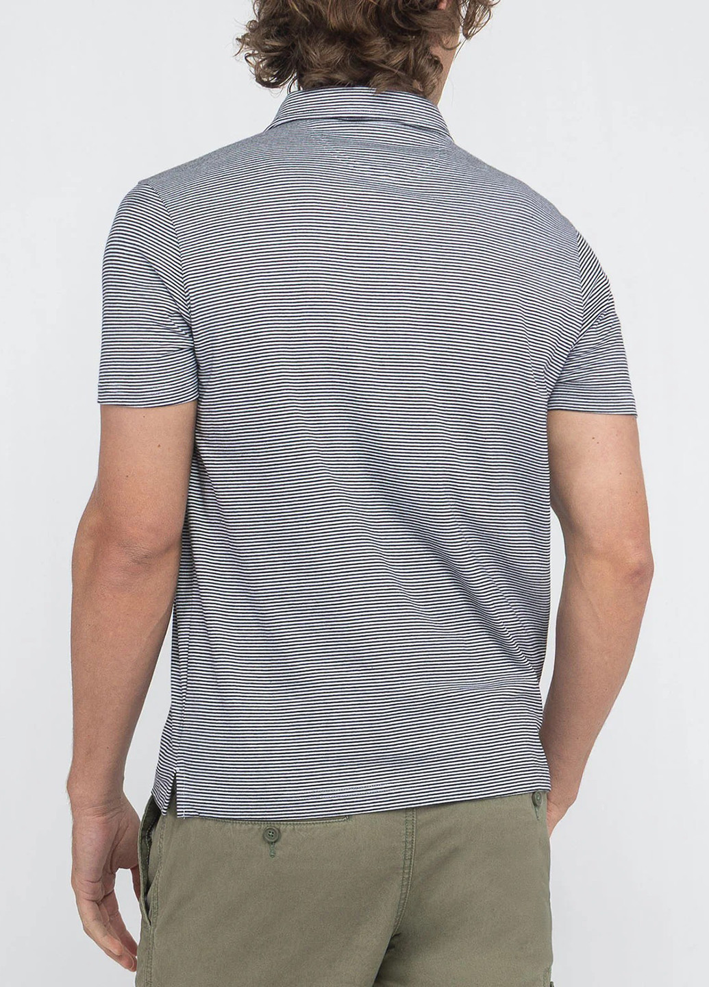 Черная футболка-поло для мужчин U.S. Polo Assn. в полоску