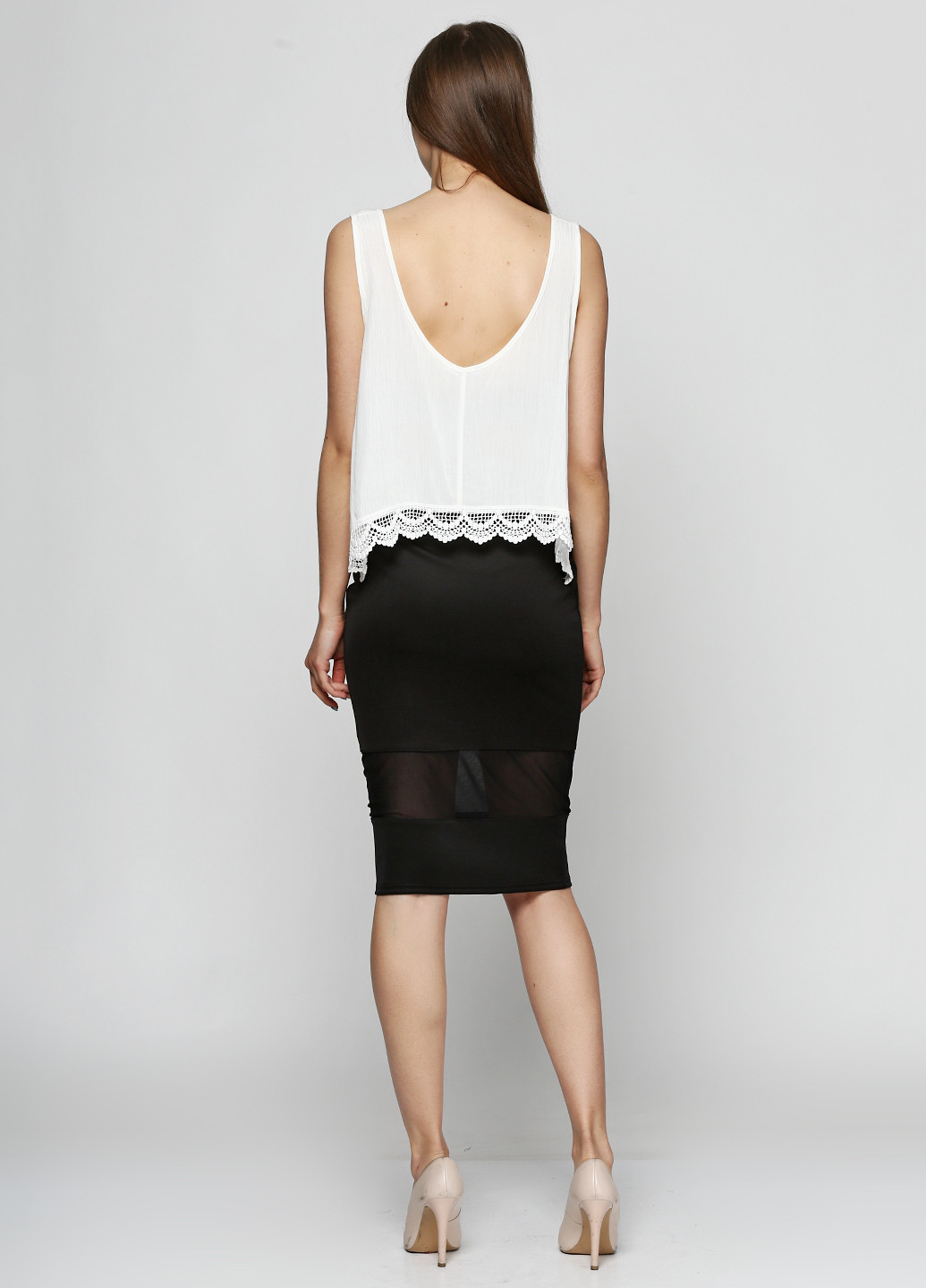 Черная офисная однотонная юбка Mosini couture миди