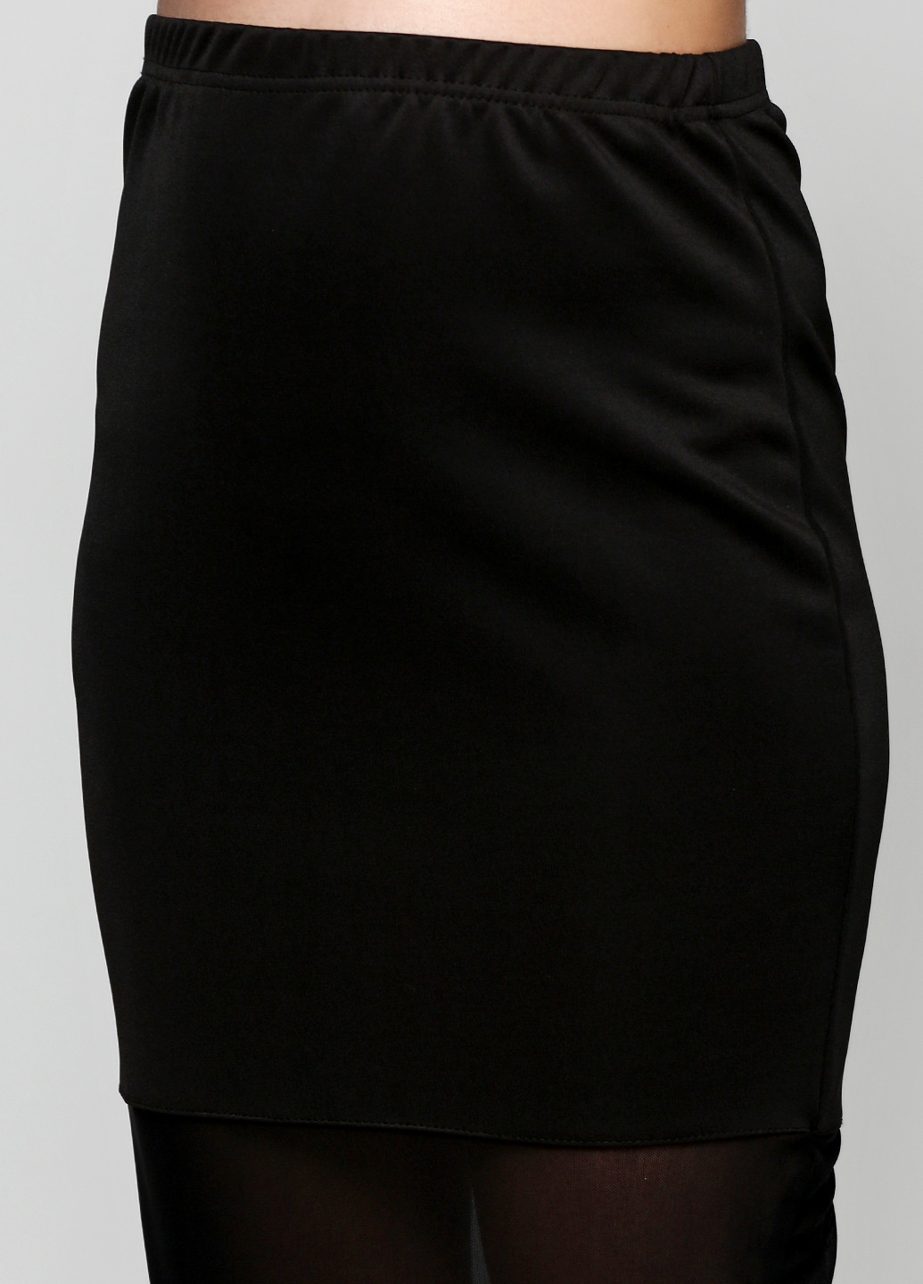 Черная офисная однотонная юбка Mosini couture миди