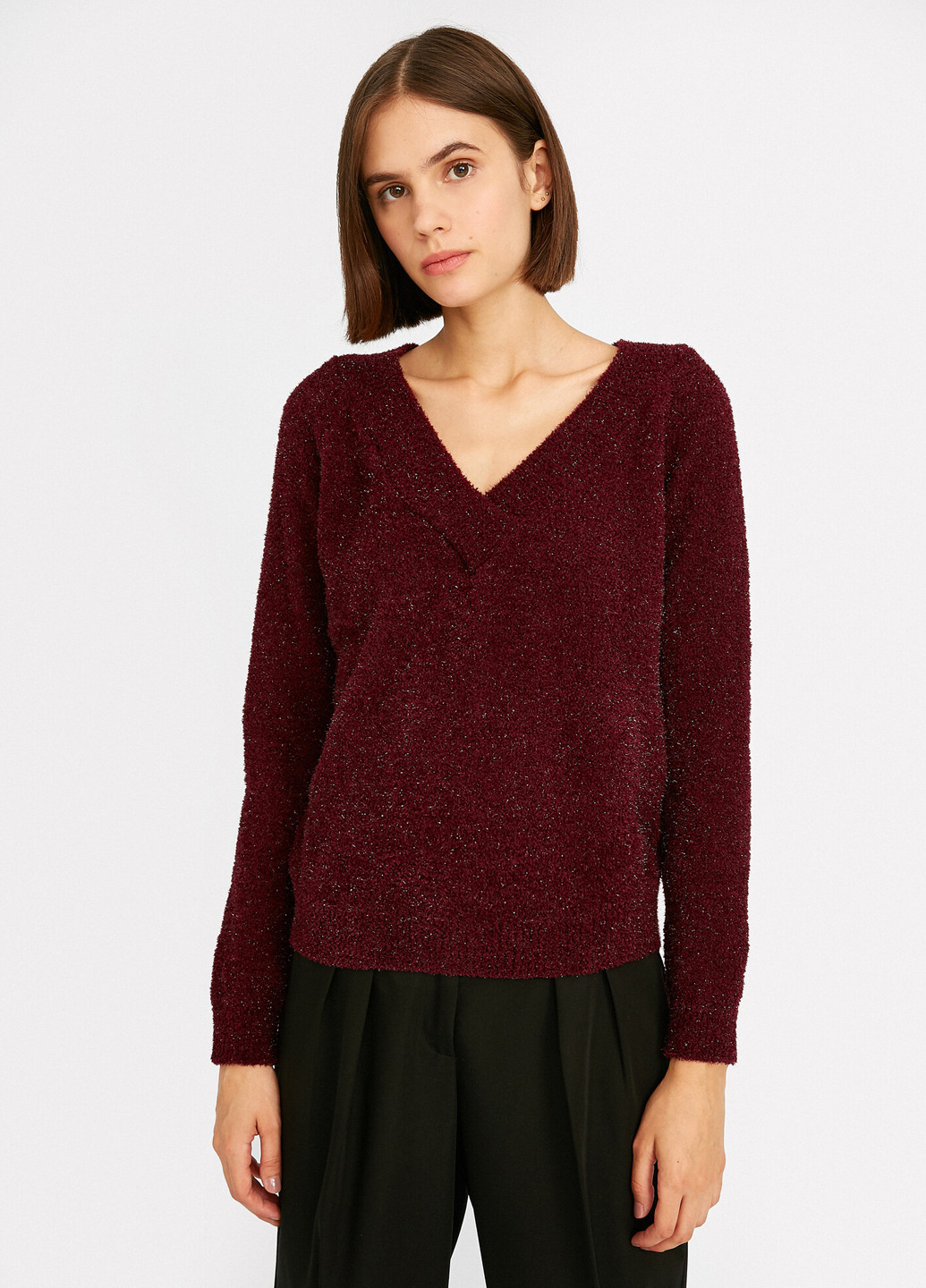 Бордовый демисезонный пуловер пуловер KOTON
