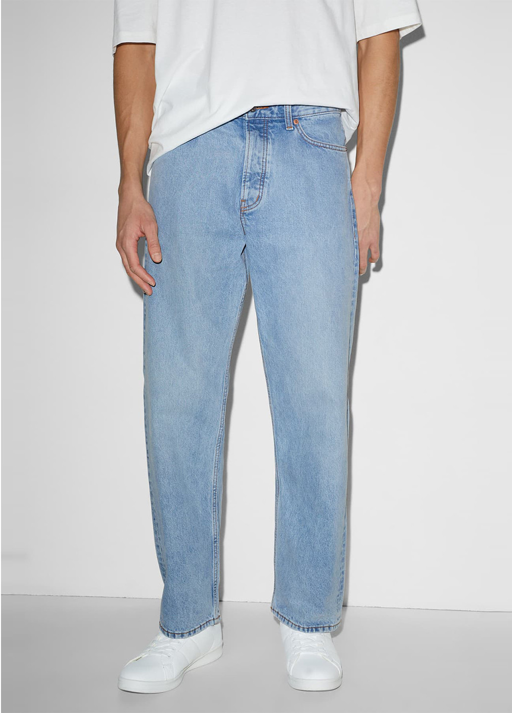 Голубые летние прямые джинсы C&A