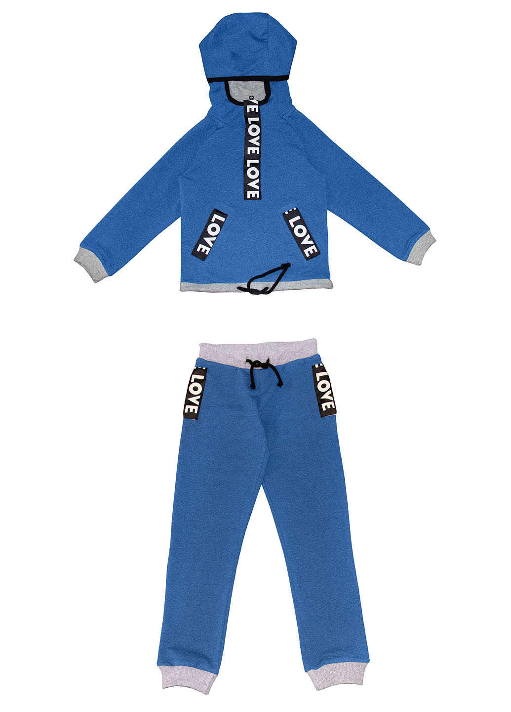 Голубой демисезонный костюм (худи, брюки) брючный Kids Couture
