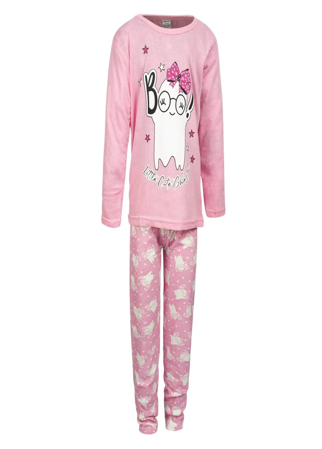 Розовая всесезон детская пижама для девочек хлопок Dalmina