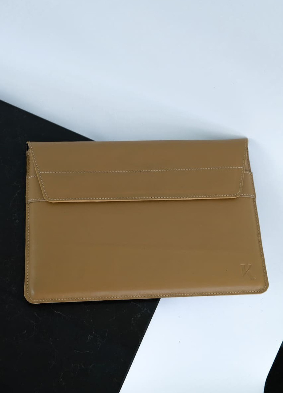 Кожаный чехол для MacBook Air/Pro 13. Кейс из натуральной кожи для Макбука Эир/Про бежевый. Папка на магнитах Kozhanty (232535116)