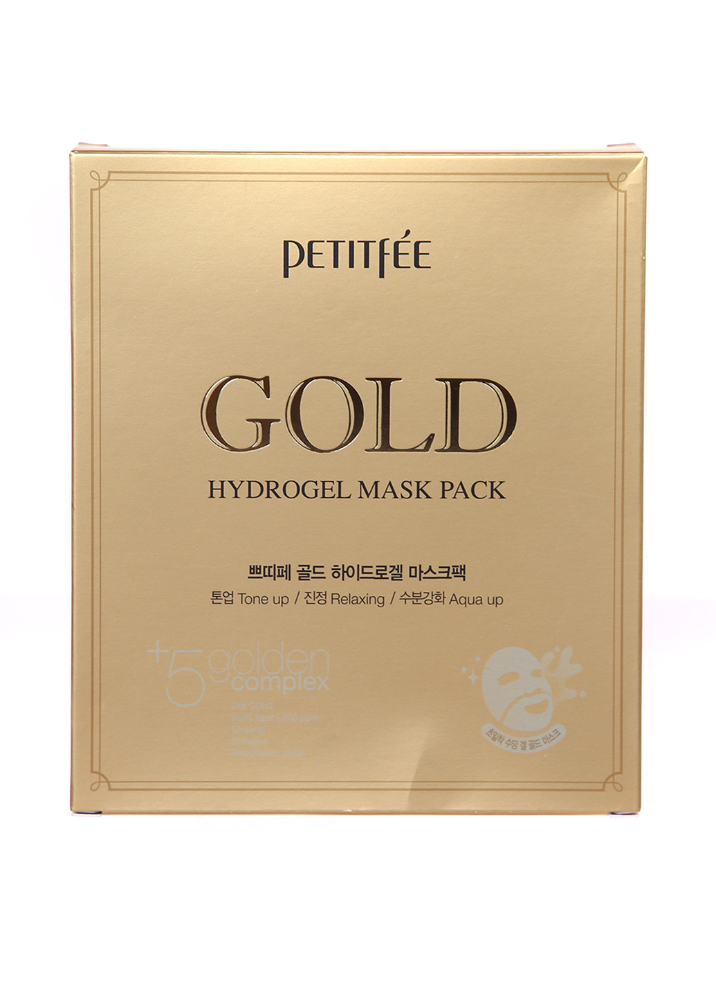 Гідрогелева маска для обличчя з золотомим комплексом, 5 шт Petitfee безбарвна
